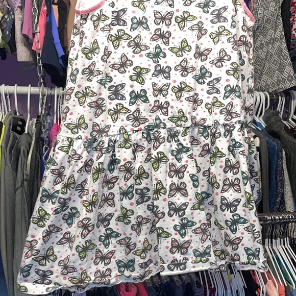 Limited too kids size 10 top dress white and pink great shape open upper back - Picture 5 of 7